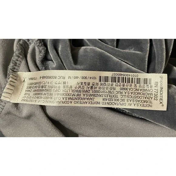 Zara Velour Crop Sweatshirt Womens M Steel Blue Y2K Soft Cozy Girly Feminine - Picture 4 of 4